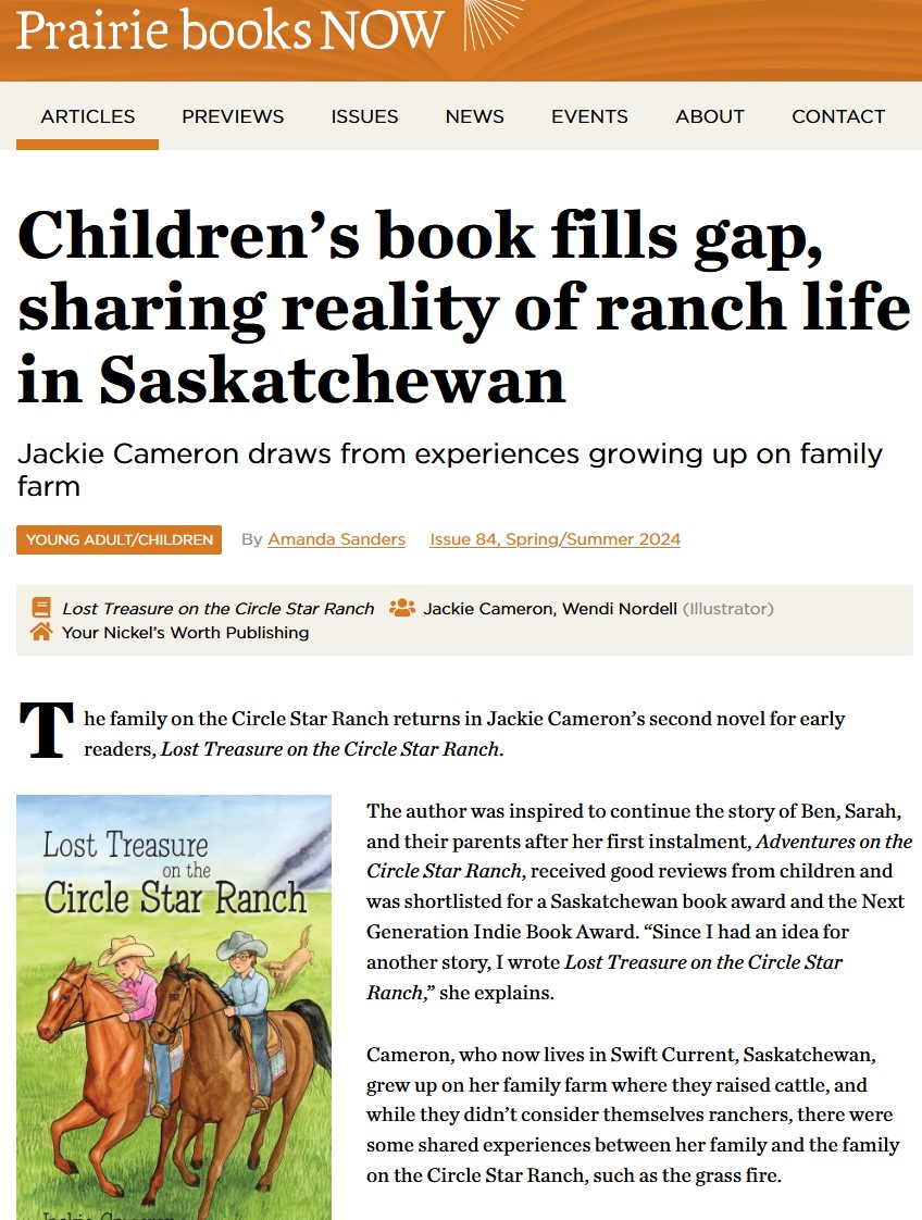 Review on Prairie Books NOW Click to Read Article